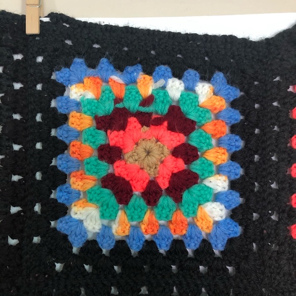 Handmade Granny Square Afghan Small Throw Blanket - Picture 6 of 10